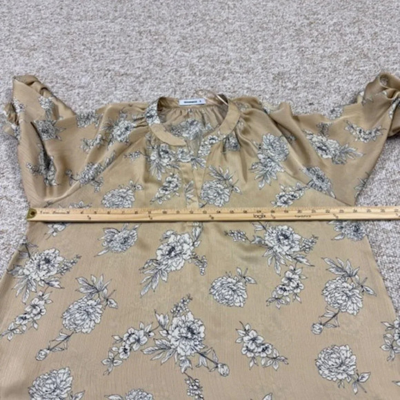 Woolworths Natural Split Mandarin Blouse Size 16 Peasant Boho Tunic Top - Picture 6 of 10